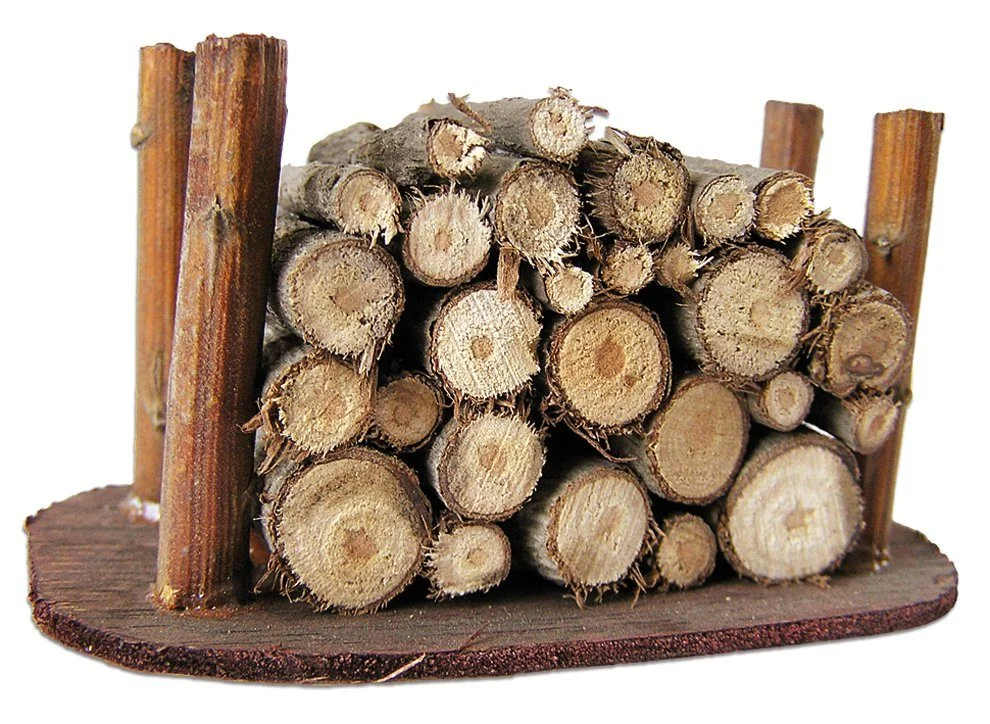 FADEDA Krippen-Zubehör – Rundholzstoß, Höhe 4 cm